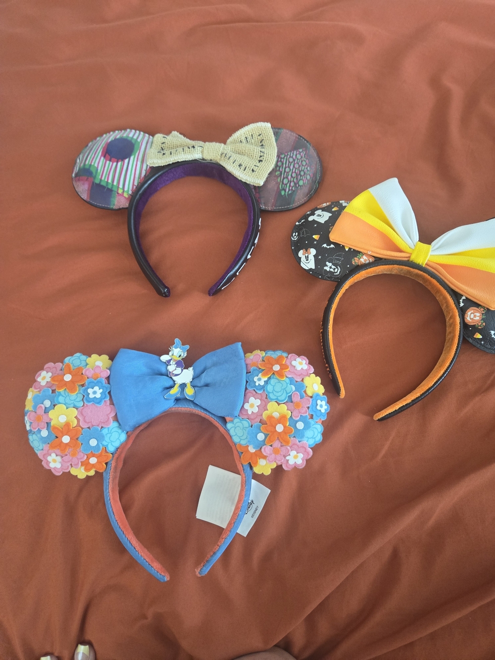 Disney Floral Blue Bow Minnie Ear Headband with Daisy Accents